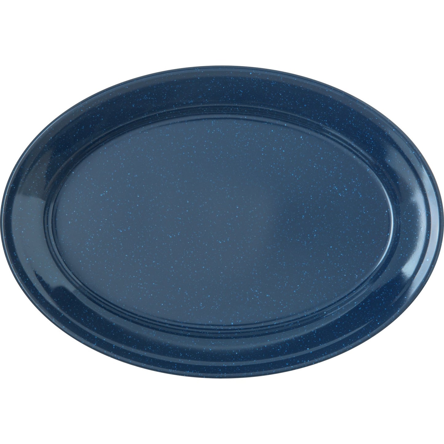 Carlisle 4356035 12" x 8.5" Café Blue Dallas Ware Melamine Oval Platter Tray