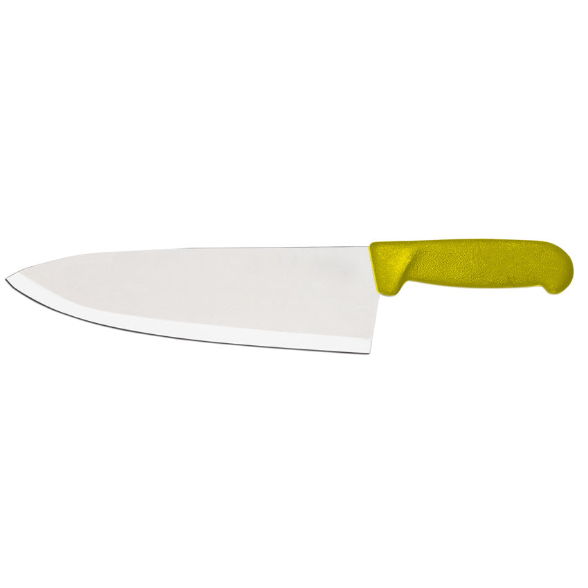 Omcan 12127 10-inch Medium Cook Knife with Yellow Polypropylene Handle