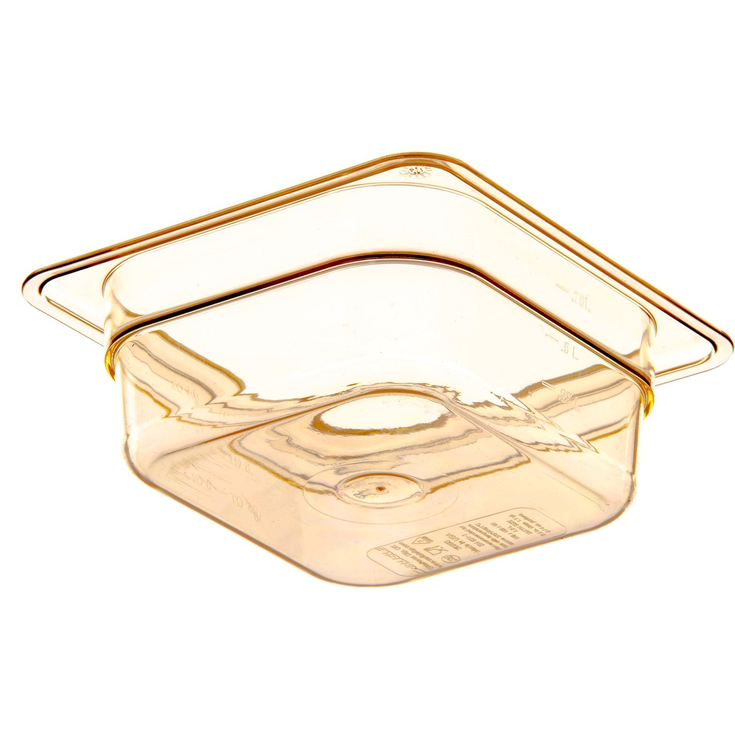 Carlisle 3088313 1/6 Size Amber High Heat Plastic StorPlus Food Pan, 2.5" Deep