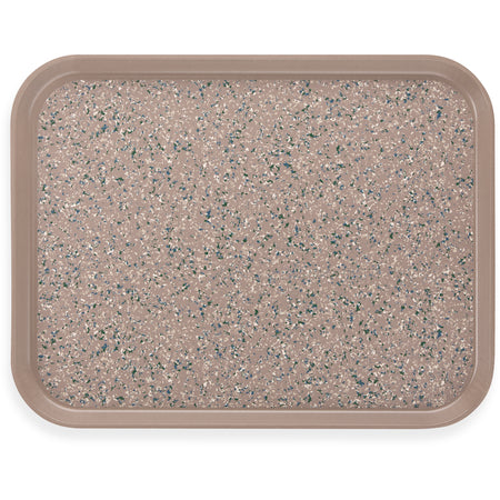 Carlisle DXSMC1418NSM31 14" x 18" Latte Fiberglass Glasteel Marble Non-Skid Tray
