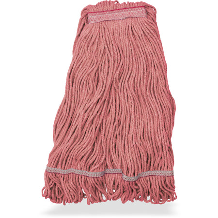 Carlisle 369423B05 Large Red Acrylic Fiber 4 Ply Looped-End Mop w/ Red Band