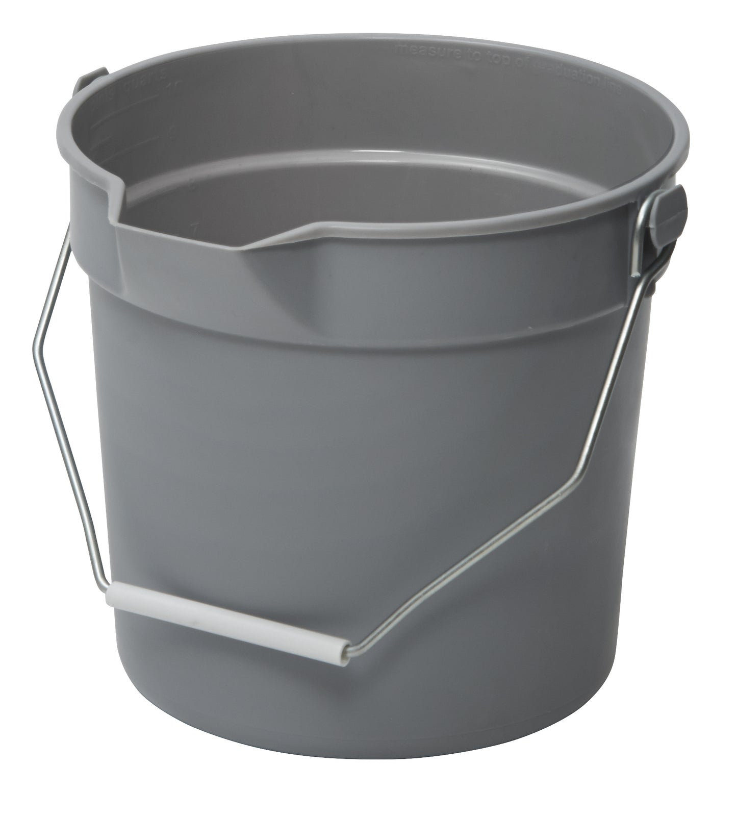 Winco UPP-14G 14 Qt. Gray Polypropylene Utility Pail with Pour Spout and Molded Graduations
