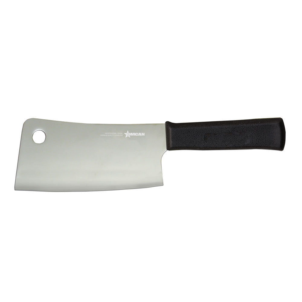 Omcan 10549 7-inch Stainless Steel Cleaver with Polypropylene Handle
