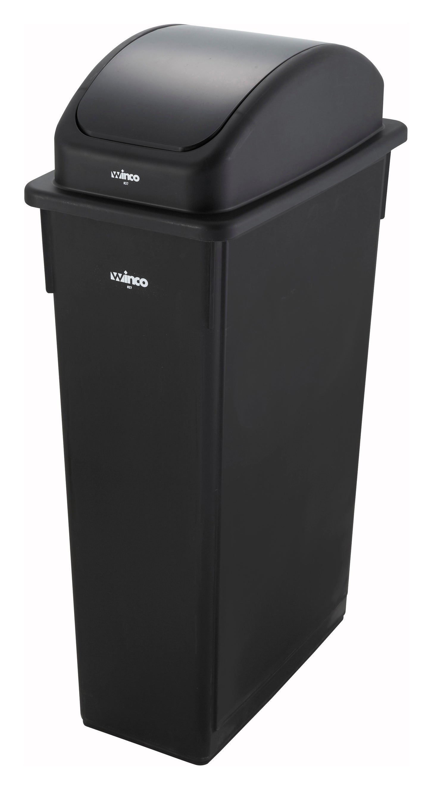 Winco PTC-23K 23 Gallon Black Slender Trash Can