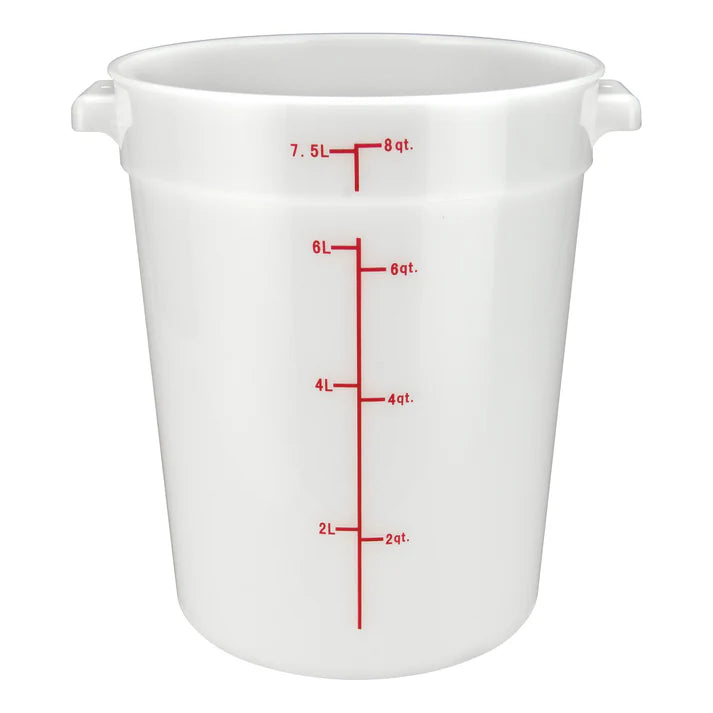 Winco PPRC-8W 8 Qt. White Polypropylene Storage Container