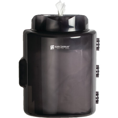 San Jamar T430TBK Black Centerpull Wet Wipe Dispenser