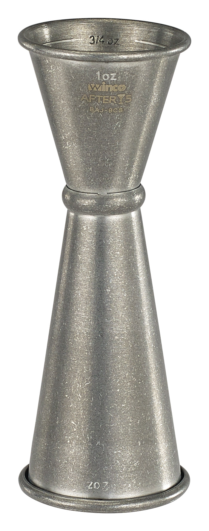 Winco BAJ-9CS 1 x 2 oz Crafted Steel Finish After 5 Jigger w/ Inner Marking Lines