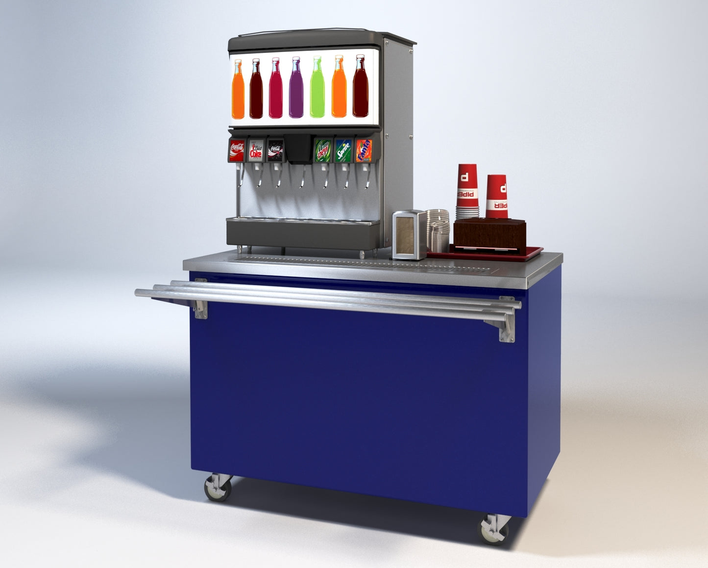 Dinex DXP2CU 35" L x 30" W x 36" H 2-Well Stainless Steel DineXpress Beverage Counter