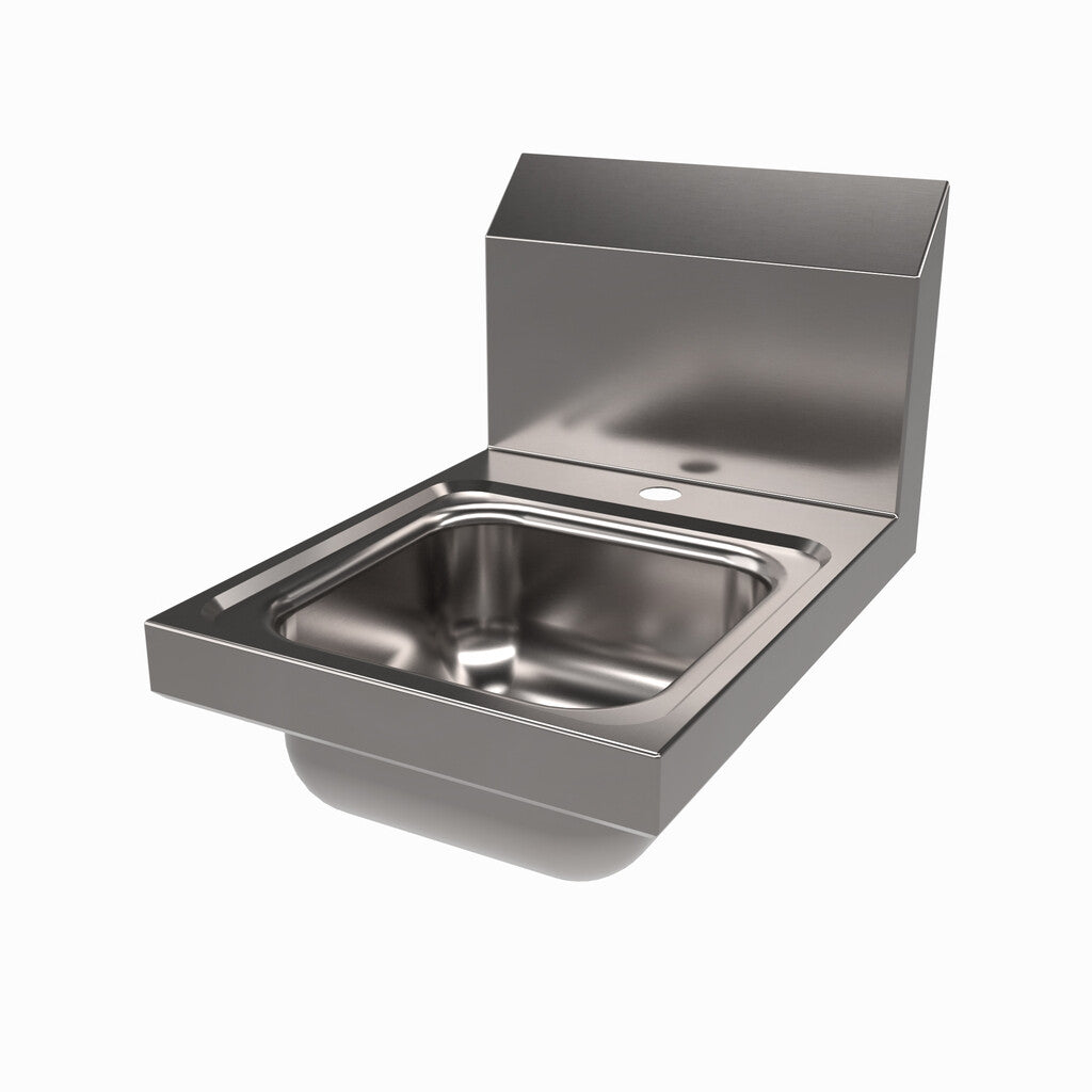 BK Resources BKHS-D-SS-1 Stainless Steel Space Saver Hand Sink - 1 Hole - 9"x9" Bowl