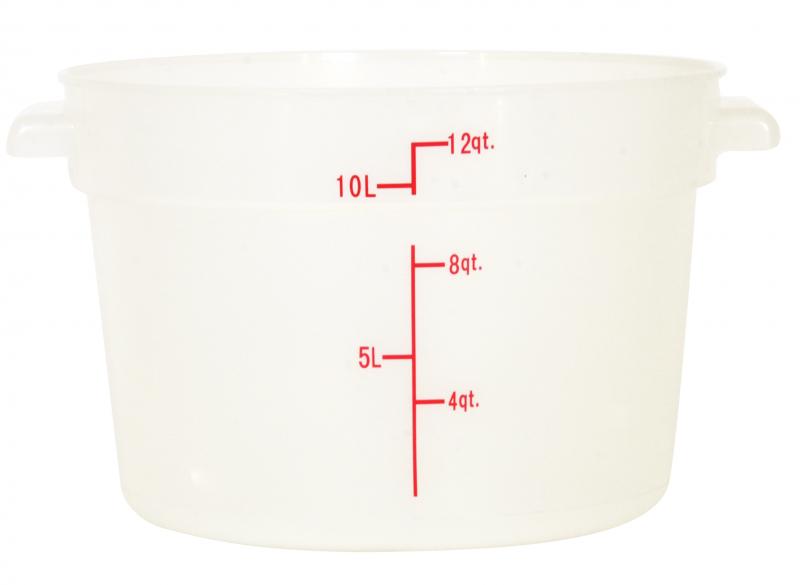 Omcan 80233 12 Qt Translucent Round Polypropylene Food Storage Container