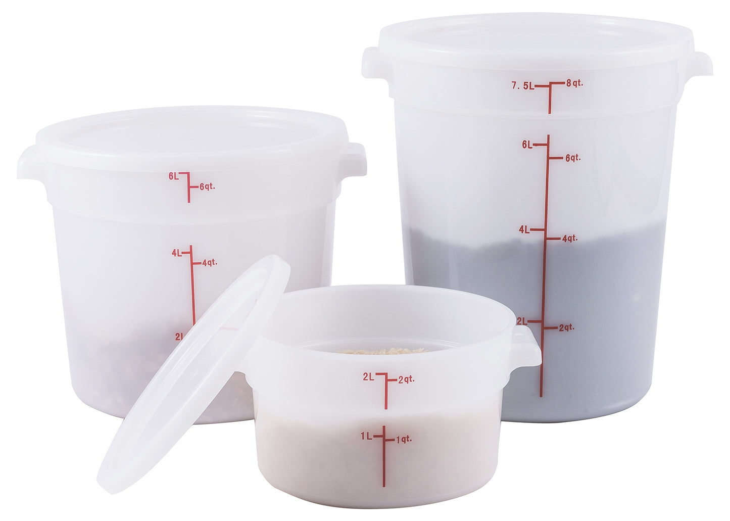 Winco PPRC-8W 8 Qt. White Polypropylene Storage Container