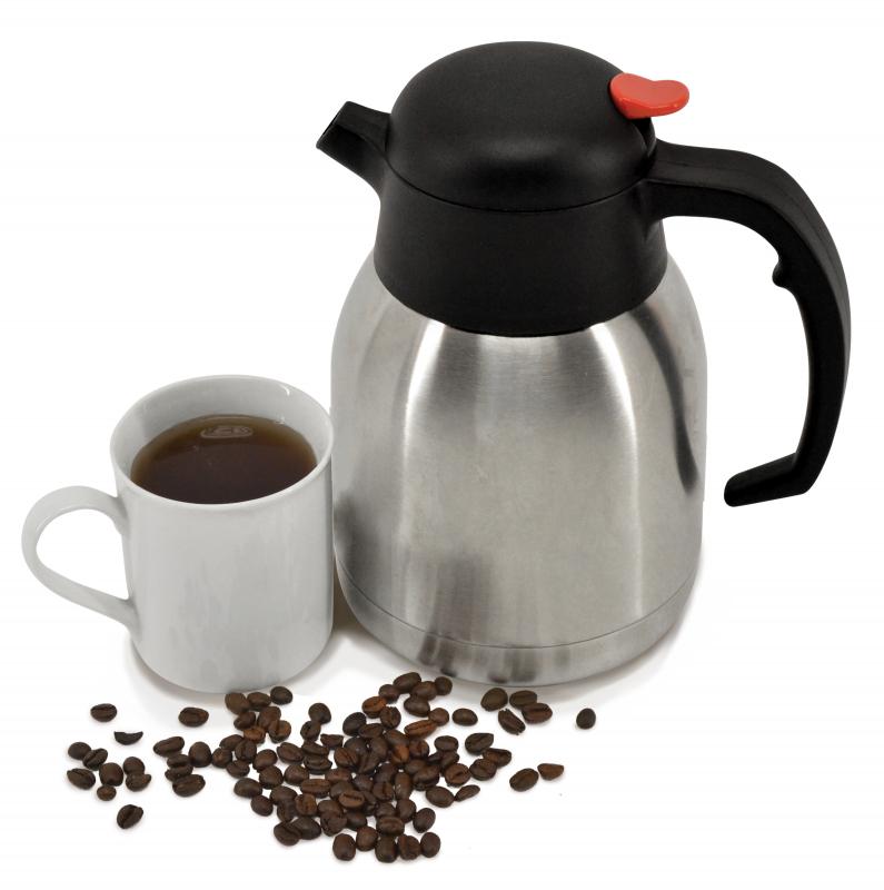 Omcan 40563 40 oz. (1.2 L) Double-Wall Insulated Stainless Steel Thermal Carafe