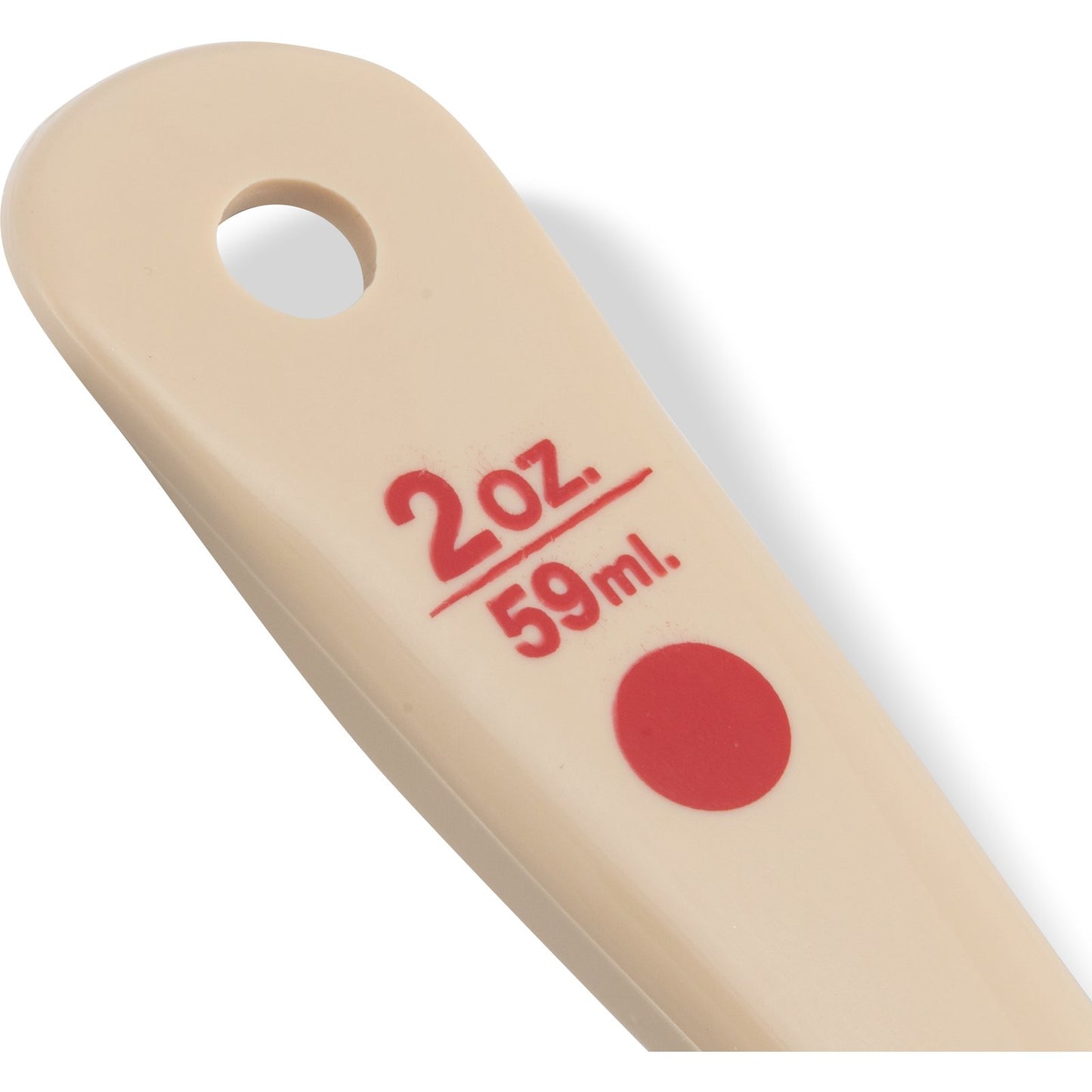 Carlisle 436206 2 oz Beige Polycarbonate Measure Miser Perforated Short Handle