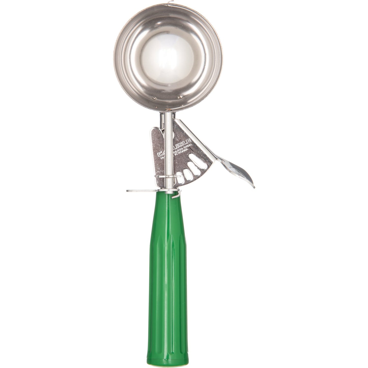Carlisle 60300-12 3.3 oz #12 Green 18-8 Stainless Steel Disher Scoop