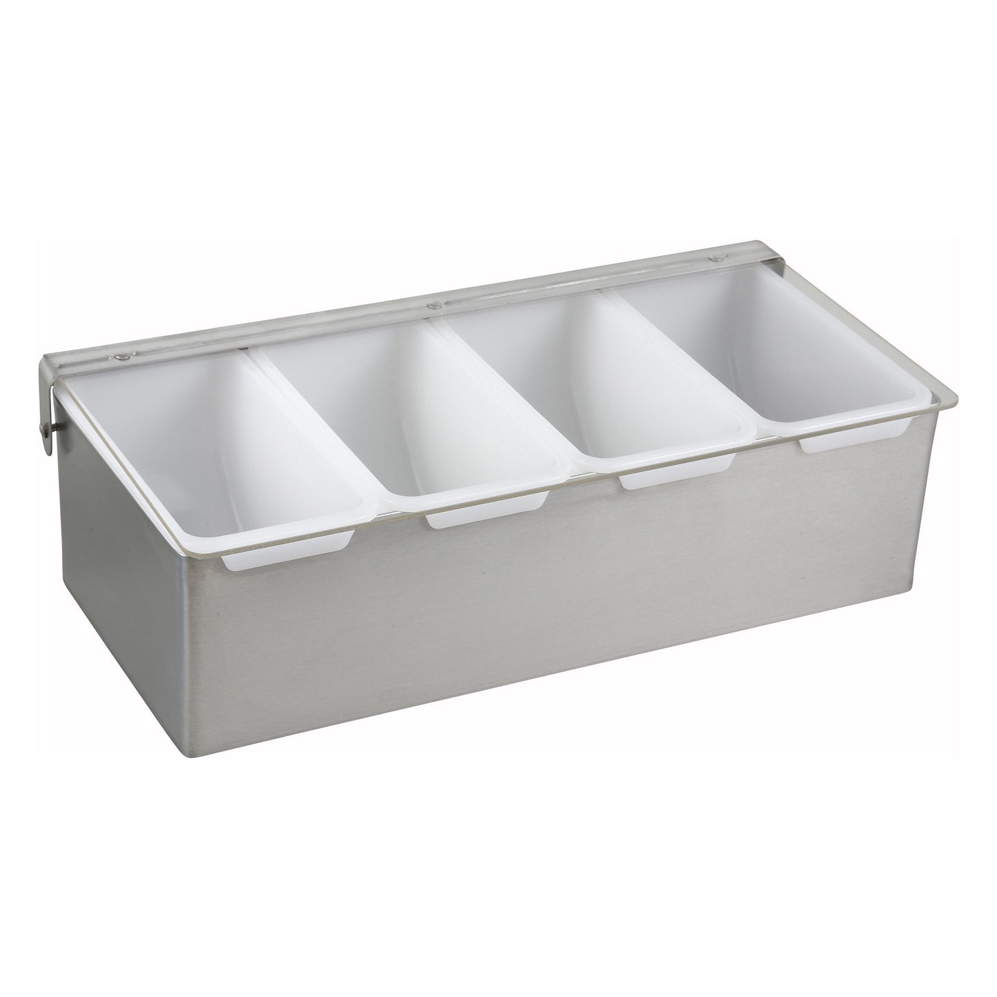 Winco CDP-4 4-Compartment Stainless Steel Base Condiment Holder