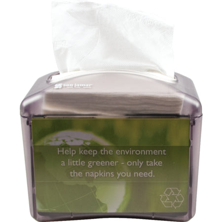 Carlisle H4004TBK 200-250 Napkins Black Tabletop Venue Napkin Dispenser, Mini Interfold