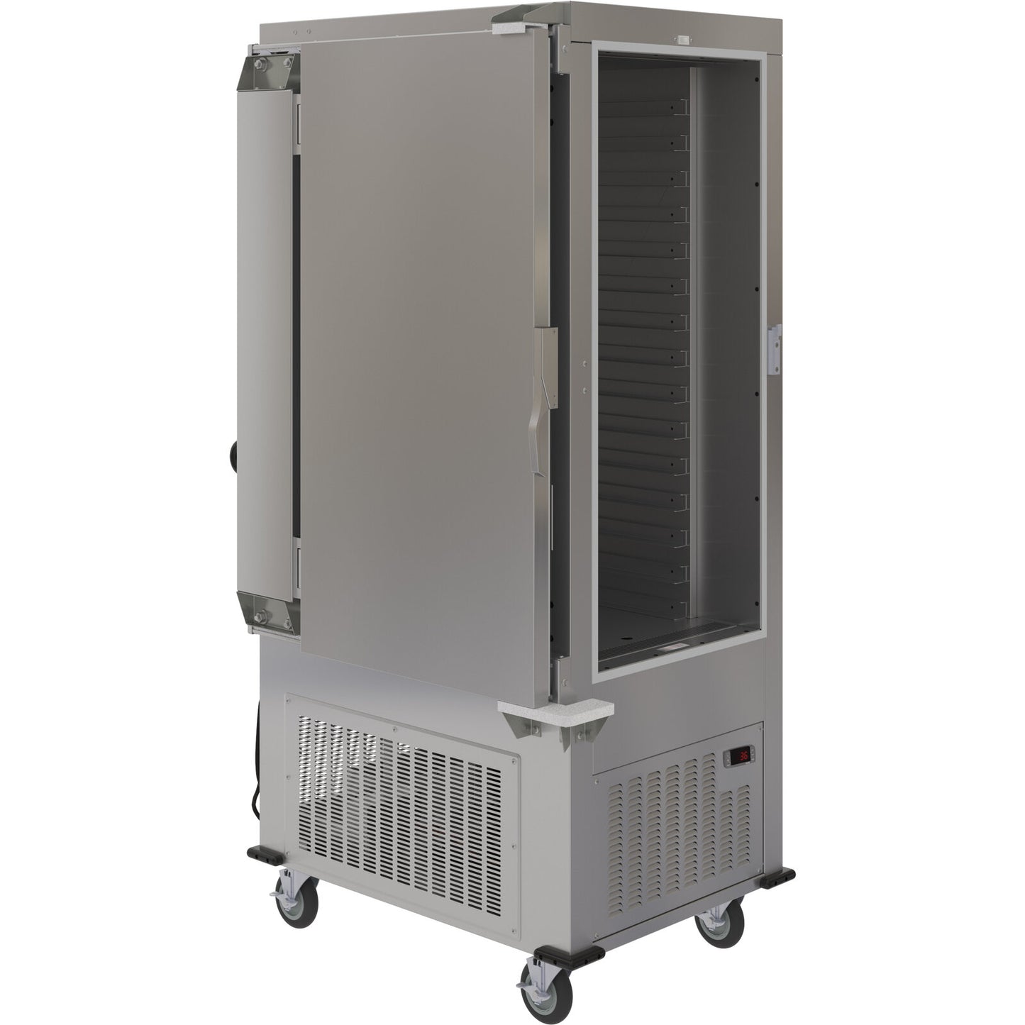 Dinex DXPACR15LSD Stainless Steel Air Curtain Refrigerator with Left Hinged Sliding Door