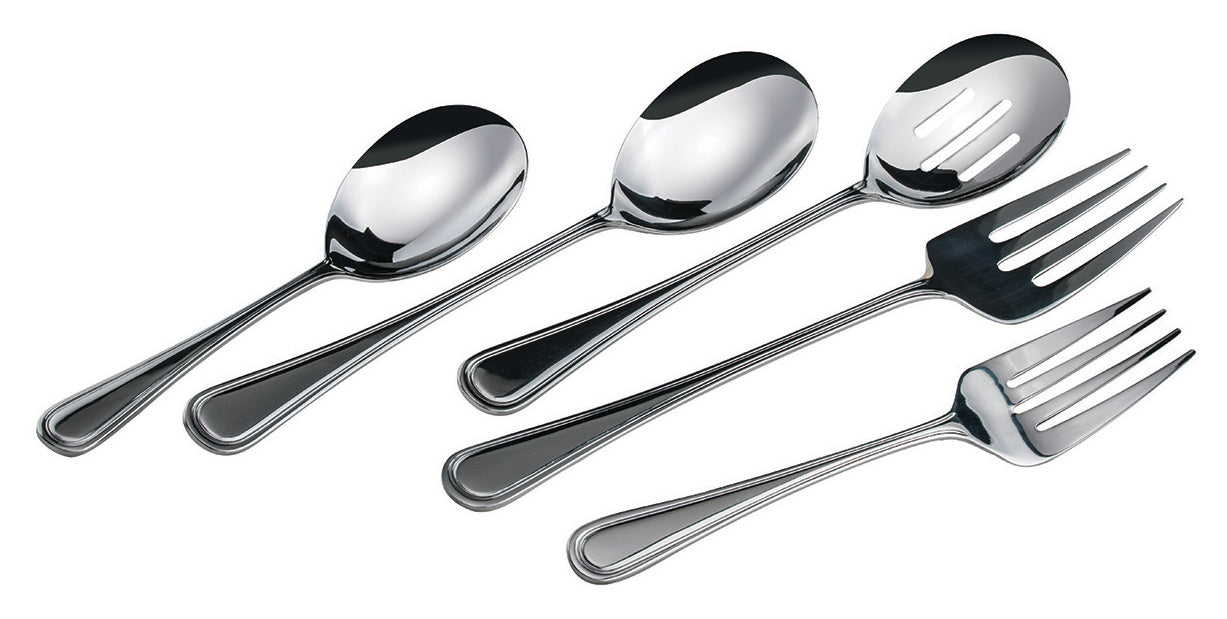 Winco 0030-23 Shangarila Solid Serving Spoon, 18/8 Extra Heavyweight