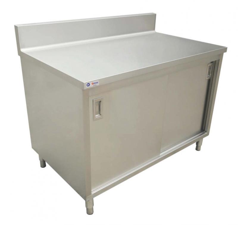 Omcan 45281 30" x 48" Worktable with Cabinet and Sliding Doors