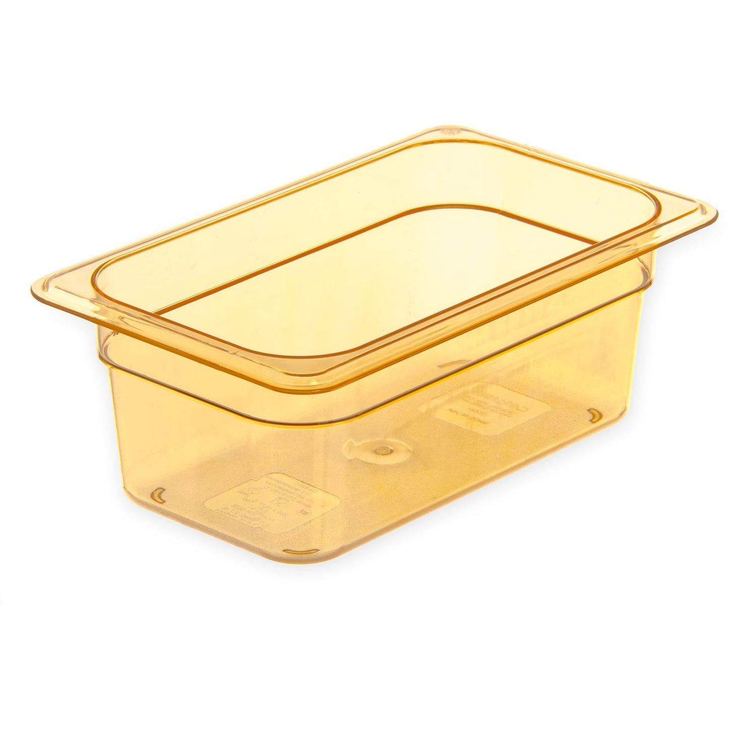 Carlisle 3088113 1/4 Size Amber High Heat Plastic StorPlus Food Pan, 4" Deep