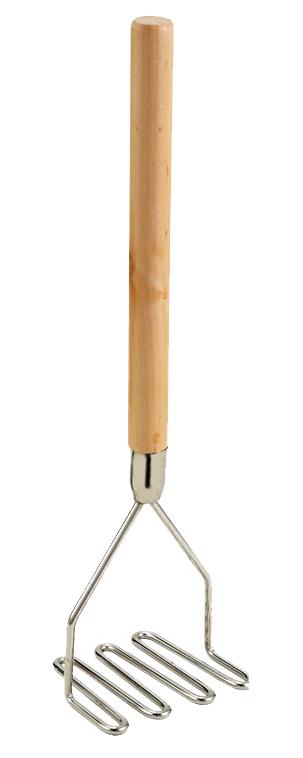 Omcan 80396 4 1/2" Square Potato Masher with 17 3/4" Wooden Handle