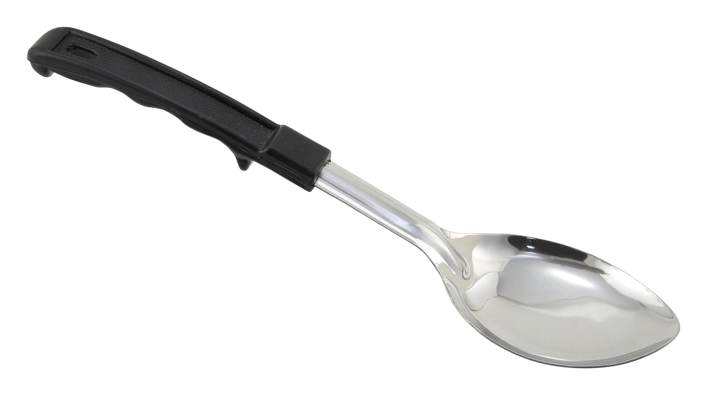 Winco BHON-11 11" Stainless Steel Solid Basting Spoon with Plastic Handle