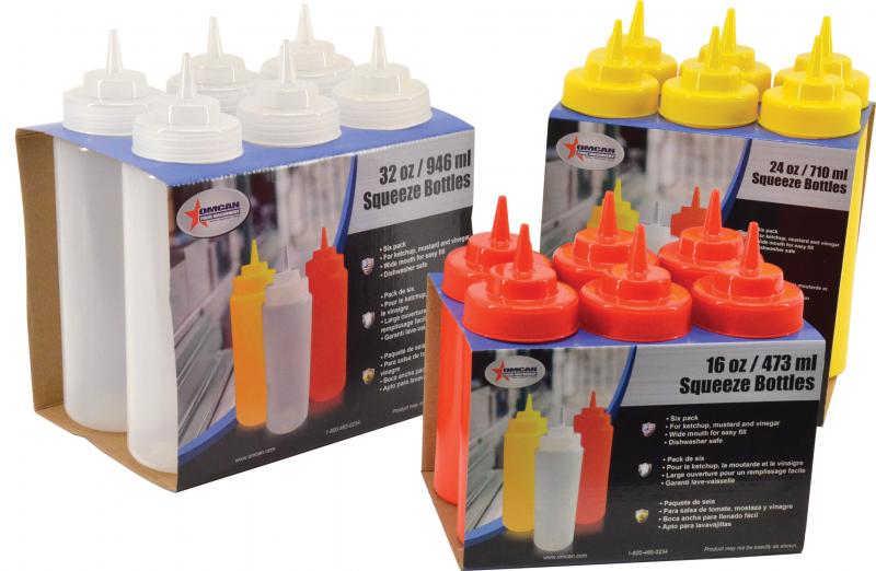 Omcan 40469 16 oz Red - Ketchup Condiment Squeeze Bottle - BPA Free