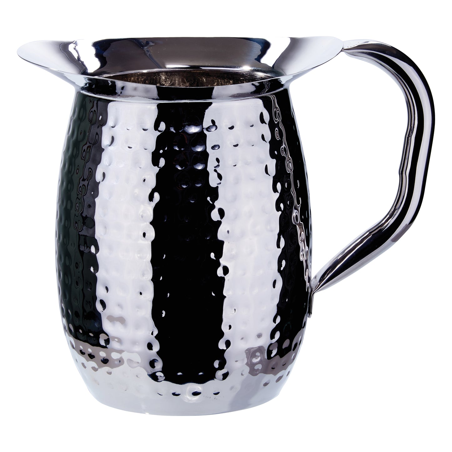 Winco WPB-3H 3 Qt. Stainless Steel Hammered Bell Pitcher