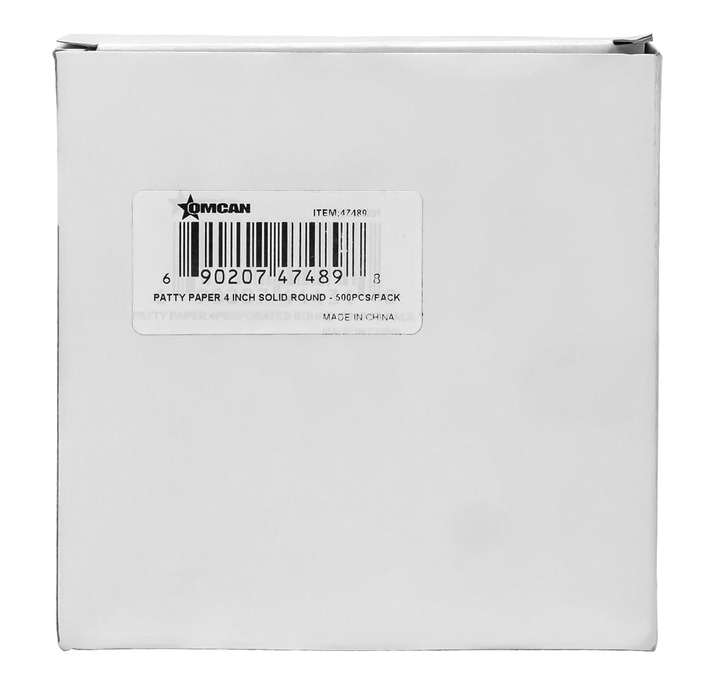 Omcan 47489 4" Solid Round Patty Paper
