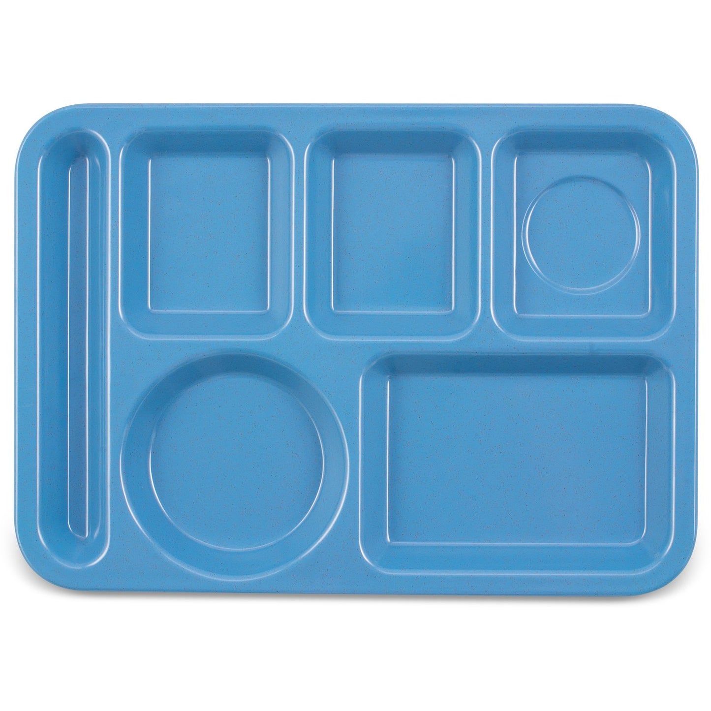 Carlisle 4398192 10" x 14" Sandshade 6-Compartment Melamine Left-Hand Heavyweight Tray