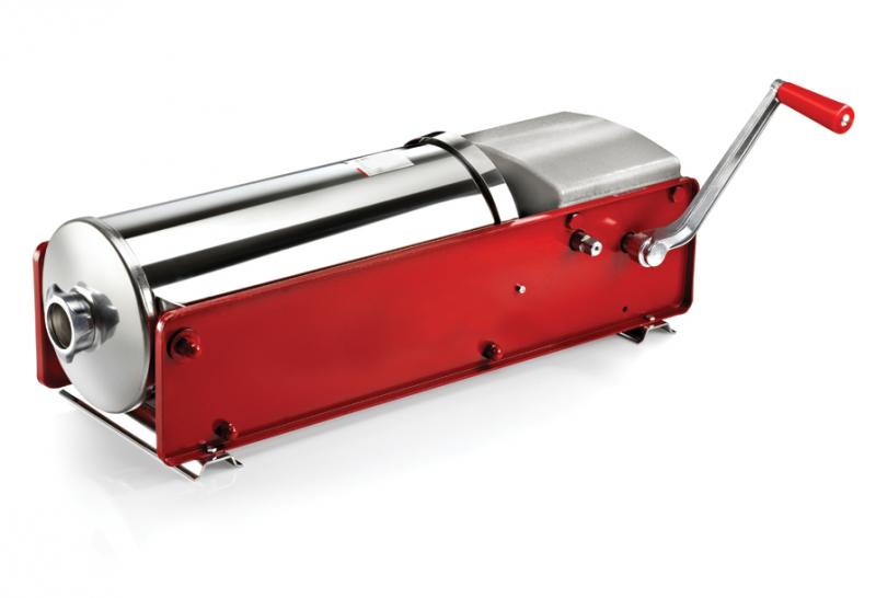Omcan 13725 30 lb. capacity Manual Elite Series Horizontal Two-Speed Gear-Driven Sausage Stuffer