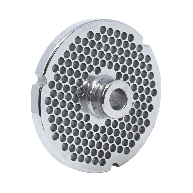 Omcan 43564 #32 Three Notches/Round European Style Stainless Steel Plate with Hub, 4.8mm (3/16")