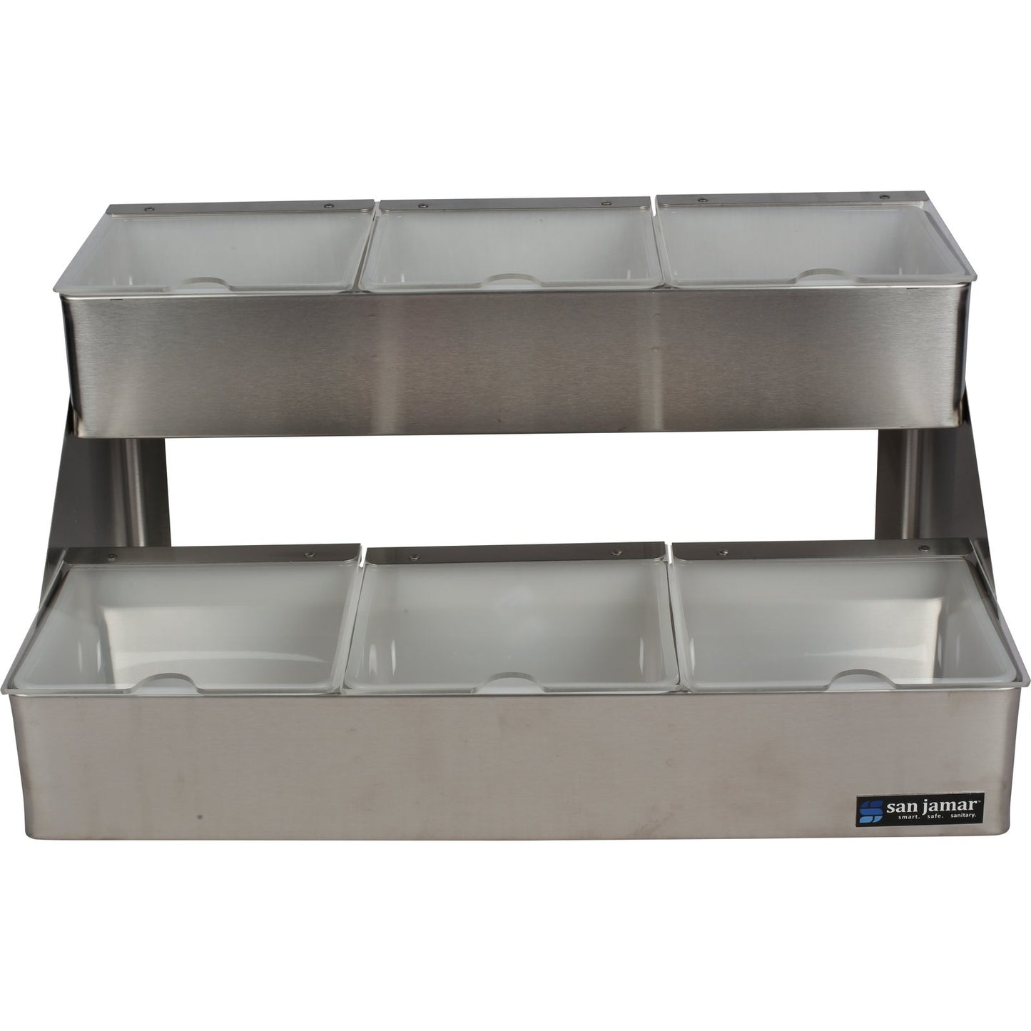 San Jamar B4706INL 6 Quart Stainless Steel Condiment Center with Notched Lid