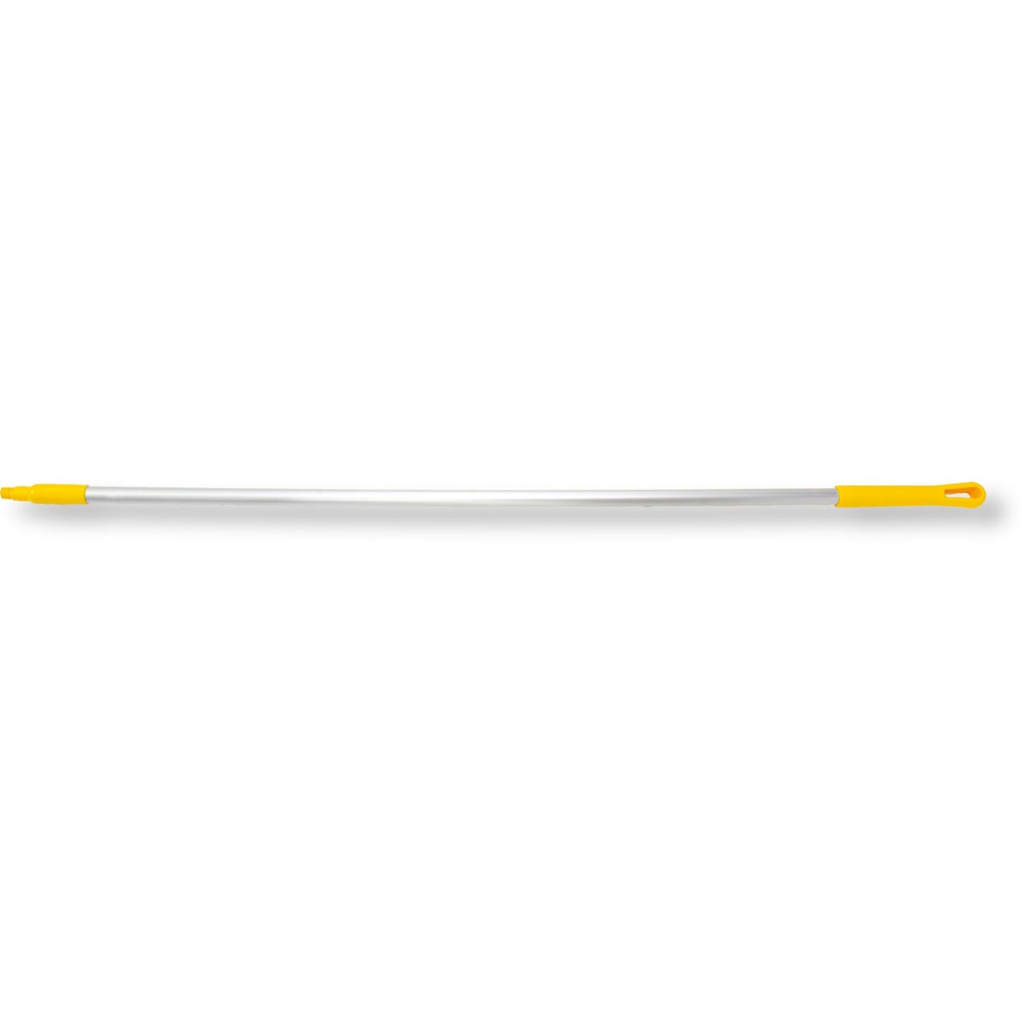 Carlisle 40226EC04 60" Yellow Natural Aluminum Handle with Color-Coded Tip and Hang Up Cap