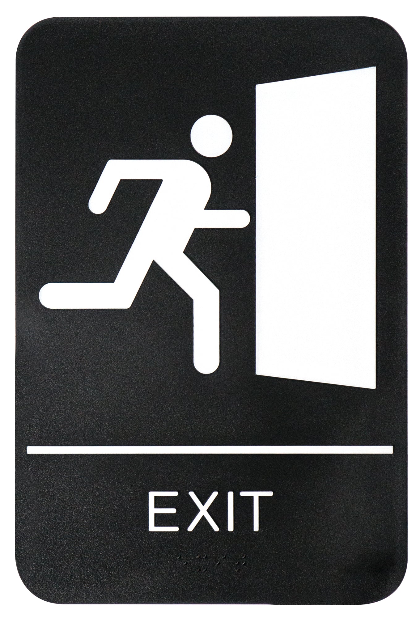 Winco SGNB-604 6" x 9" Information Sign (Braille) - "Exit"