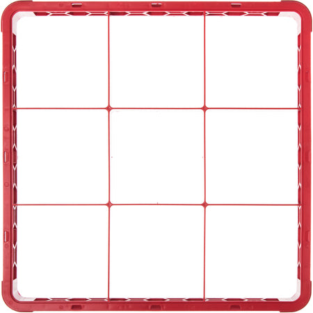 Carlisle RE9C05 Red 9-Compartment Polypropylene OptiClean Divided Glass Rack Extender 1.78"