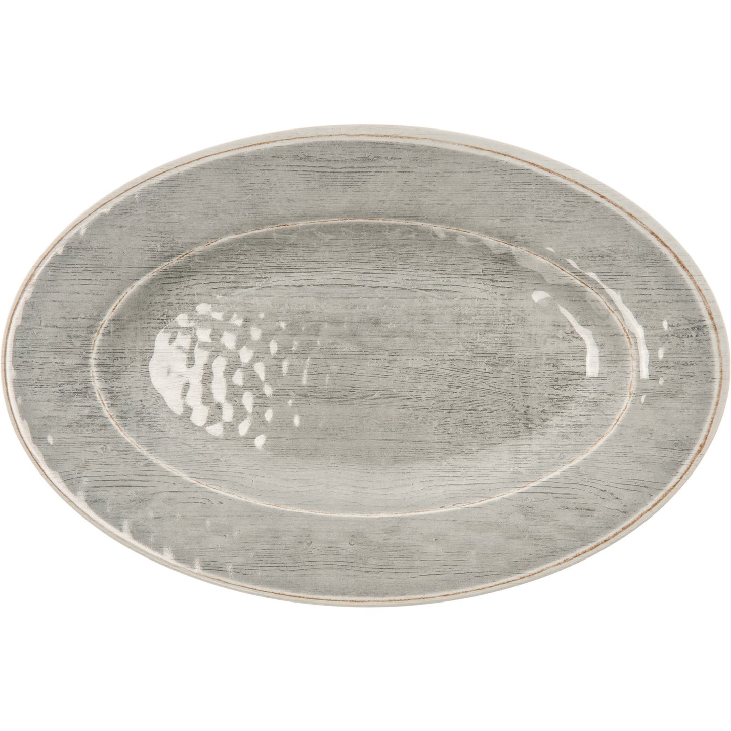 Carlisle 6402018 12" x 8" Smoke Grove Melamine Oval Plate