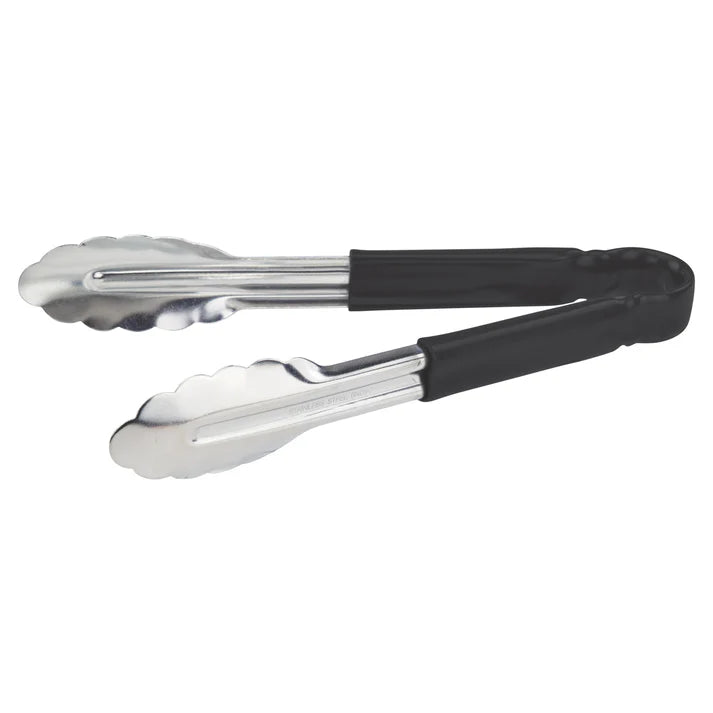 Winco UT-9HP-K 9" Black Stainless Steel Utility Tong