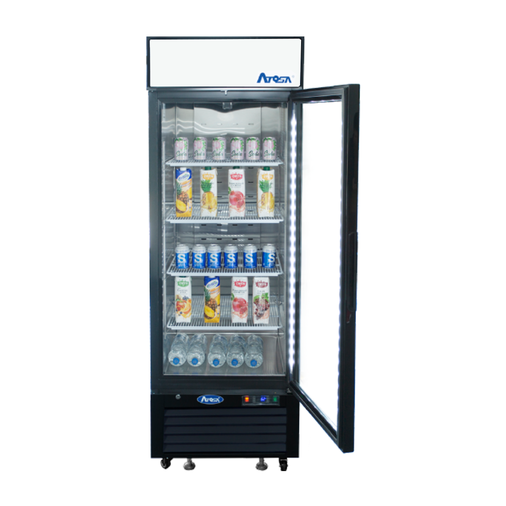 Atosa MCF8720GR 19.39 Cuft Black Single Glass Door Bottom Mount Merchandiser Freezer