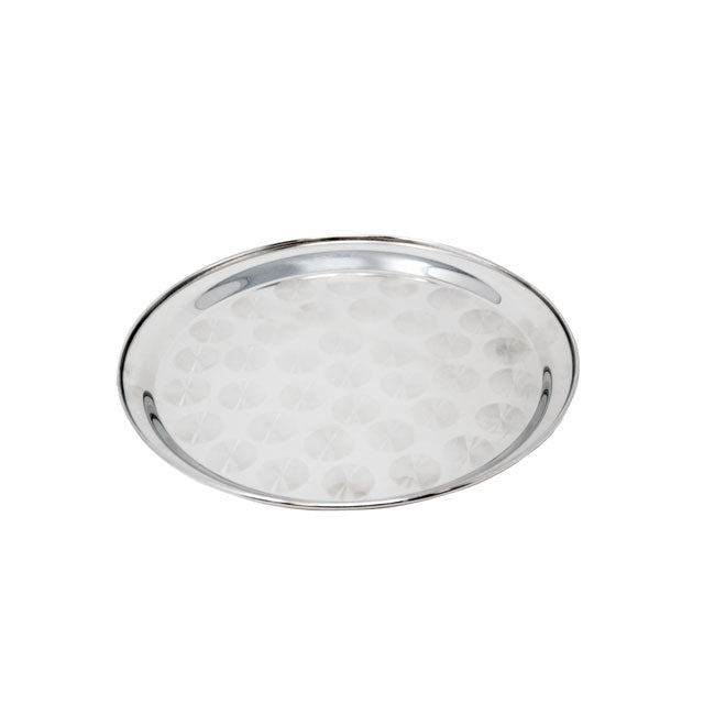 Omcan 80811 12-inch Round Stainless Steel Serving Tray