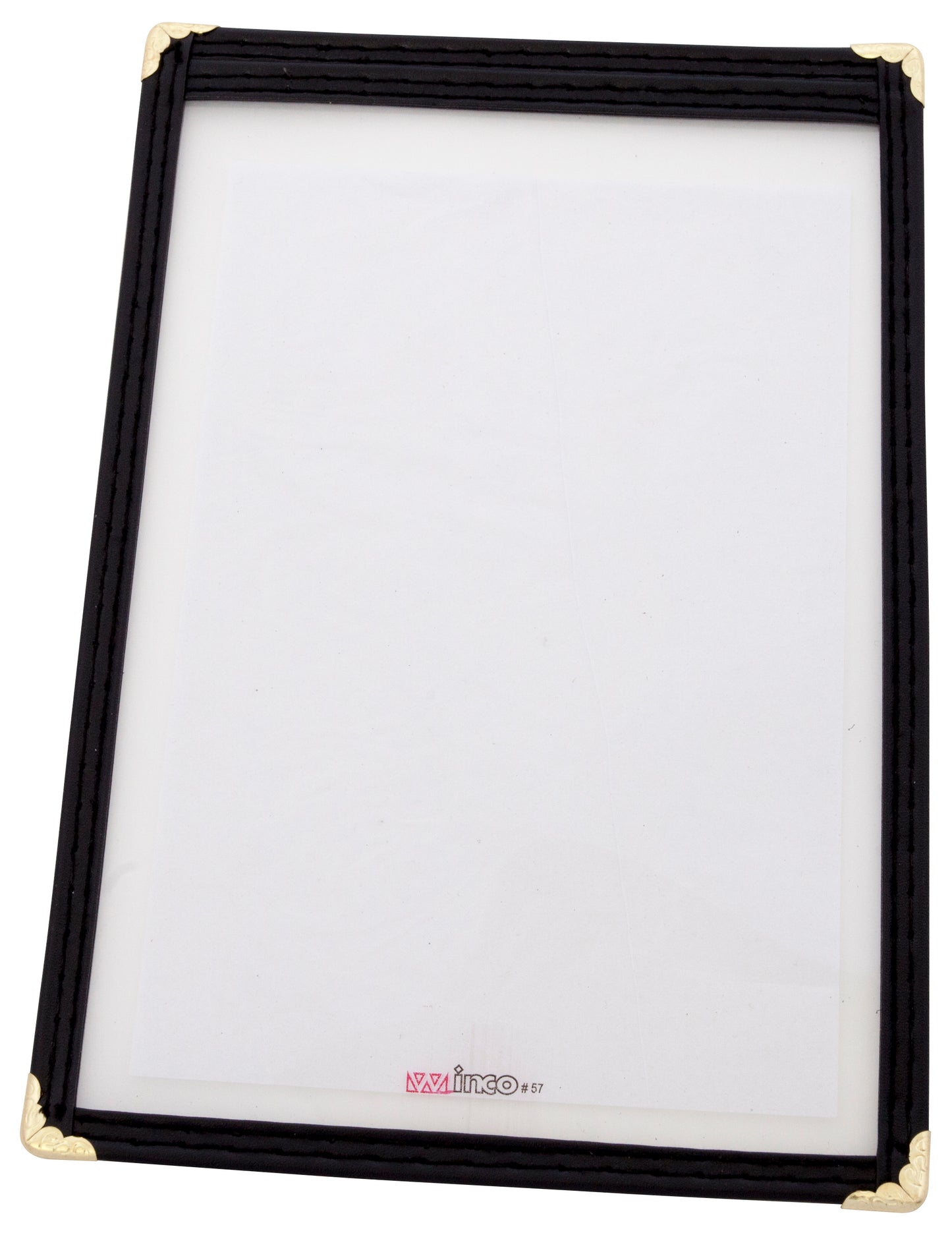 Winco PMC-5K 6-3/8" x 9-3/8" Black Single Menu Cover
