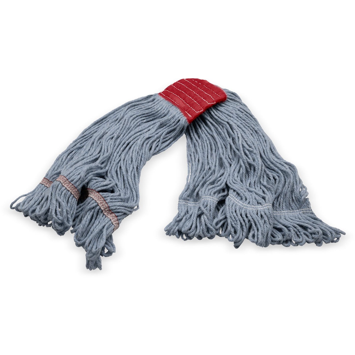 Carlisle 369553B00 Large Blue Cotton 4 Ply Looped-End Mop Natural w/ Red Band