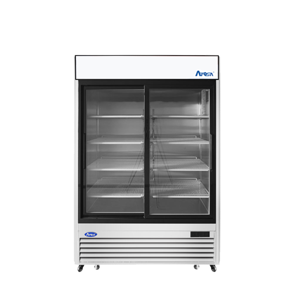 Atosa MCF8709GR Double Sliding Glass Door Bottom Mount Merchandiser Refrigerator