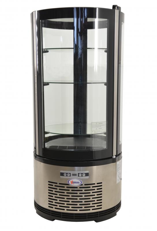 Omcan 41466 3.53 cu.ft./100 L 19-inch Circular Refrigerated Showcase