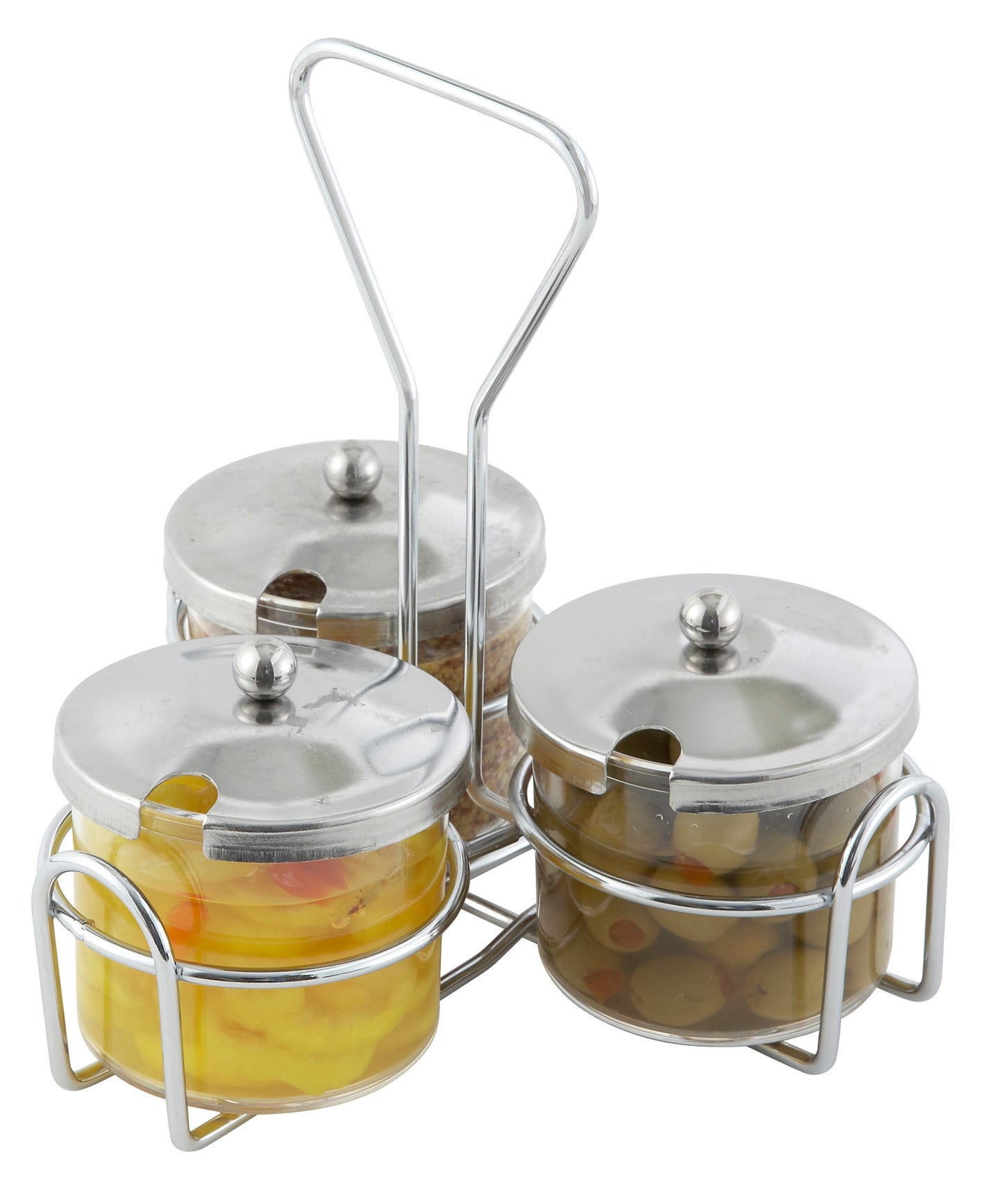 Winco WH-4 Chrome-Plated Cruet Rack for Condiment Jars