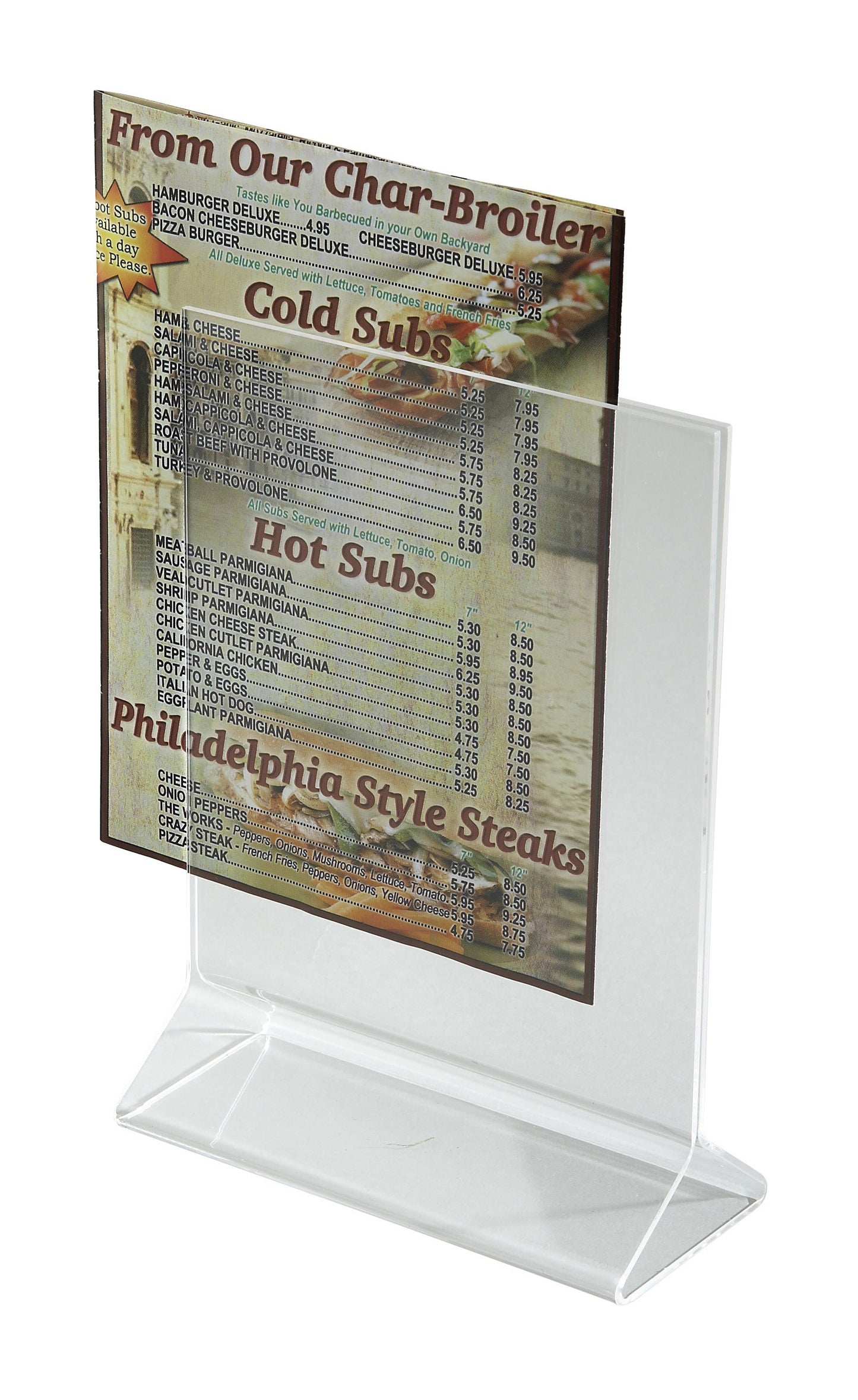 Winco ATCH-57 5" x 7" Acrylic Table Sign Holder