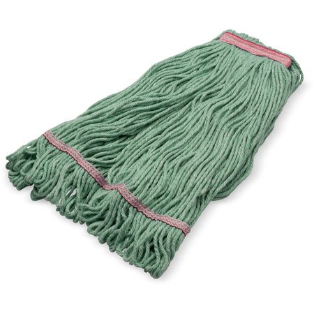 Carlisle 369423B09 Large Green Acrylic Fiber 4 Ply Looped-End Mop w/ Red Band