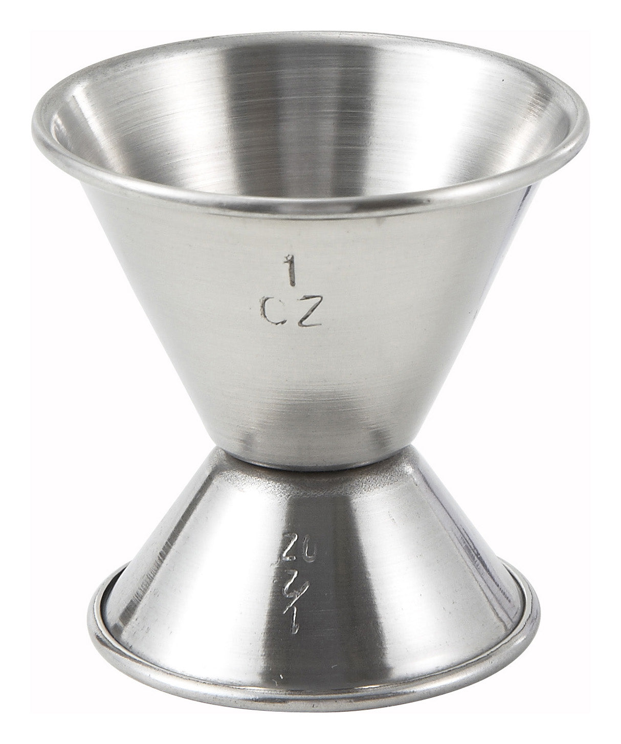 Winco J-1 1/2oz. x 1oz. Stainless Steel Jigger