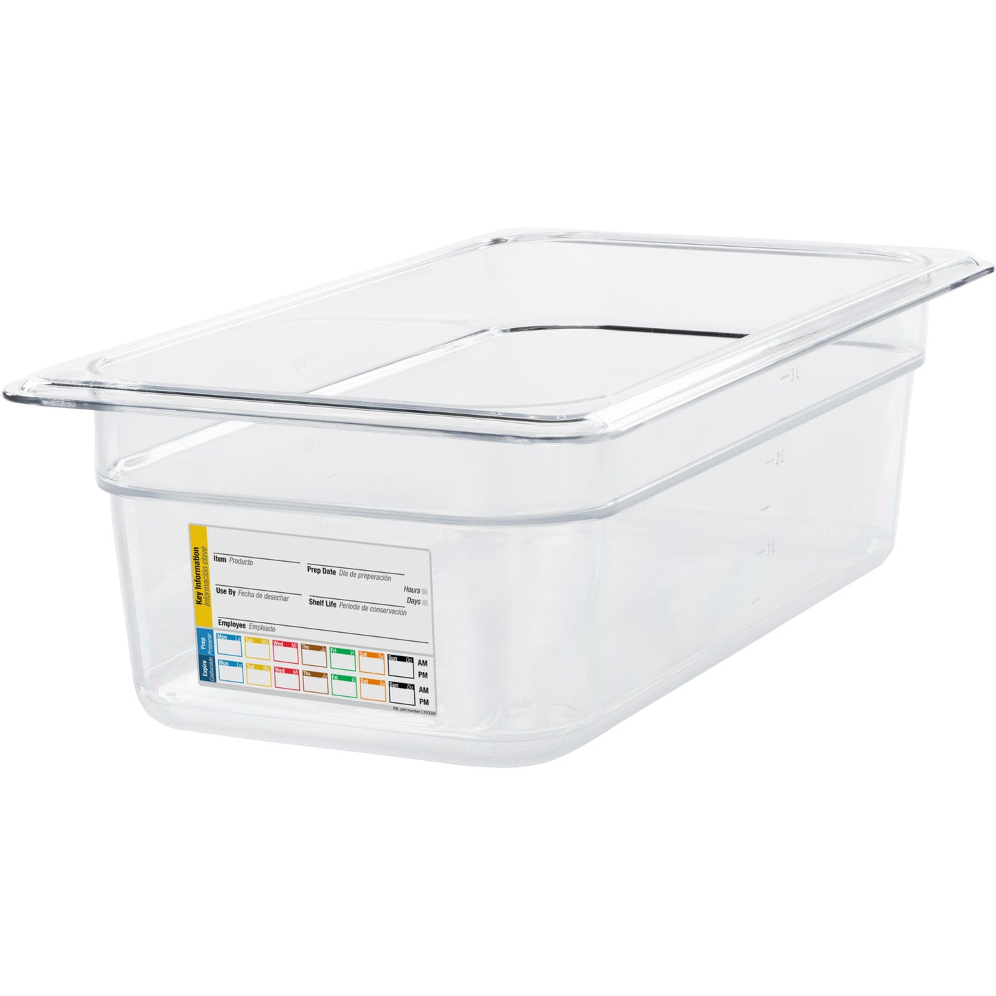 Carlisle 30661IMLUC07 1/3 Size Clear Polycarbonate StorPlus Food Pan with Integrated Label, 4" Deep