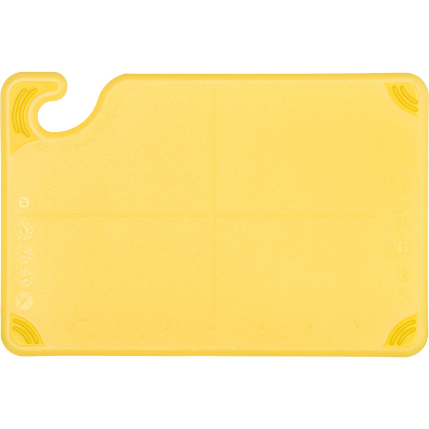 San Jamar CBG6938YL 6" x 9" x 0.375" Yellow Saf-T-Grip Cutting Board